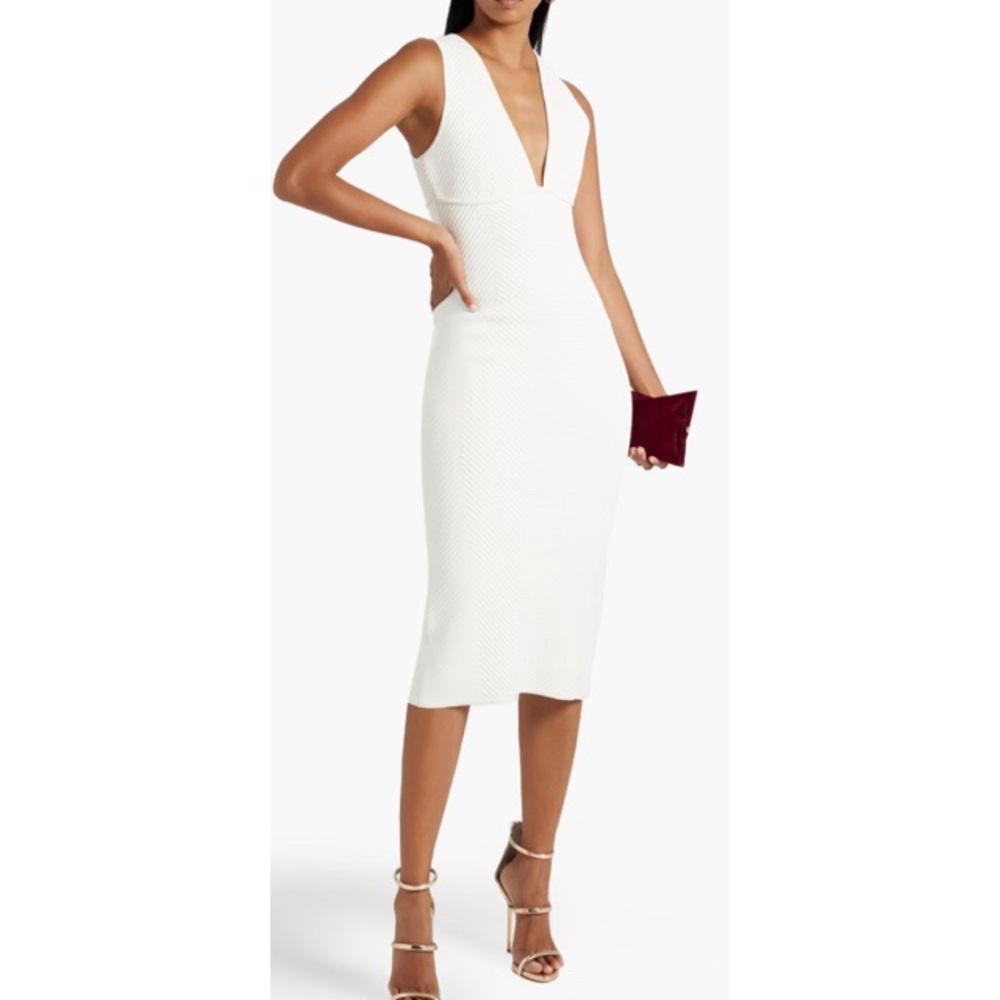 Herve Leger White MIDI Dress
